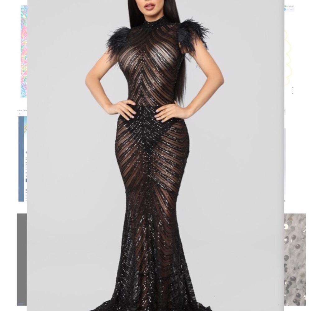 Luxe Sequin Fashion Nova Gown